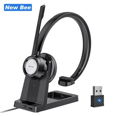 Doub DSP Bluetooth Wireless Headset ak Mikwofòn